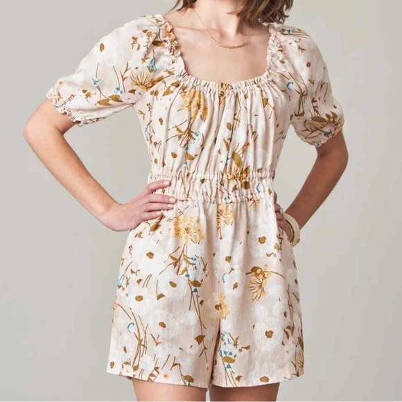 Spartina 449 Audrey Linen Romper in Babbie's Store Poppies Size XS - Picture 1 of 11